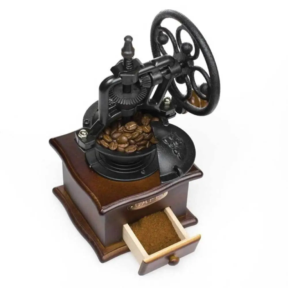 Coffee Bean Grinder - Vintage Retro Manual Wood Hand Wheel Nut Mill - Appliances > Kitchen Appliances