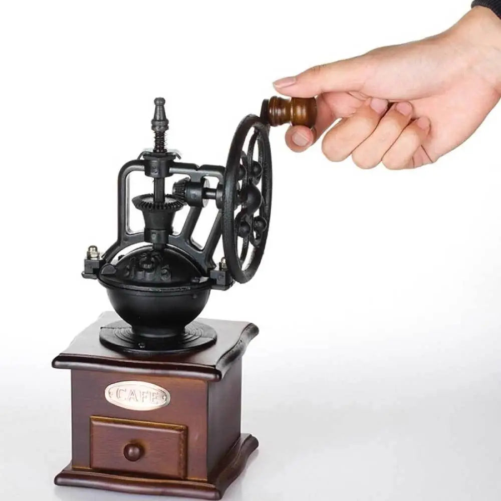 Coffee Bean Grinder - Vintage Retro Manual Wood Hand Wheel Nut Mill - Appliances > Kitchen Appliances