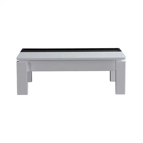 Coffee Table High Gloss Finish Lift Up Top MDF Black & White Colour Interior Storage - Furniture > Living Room
