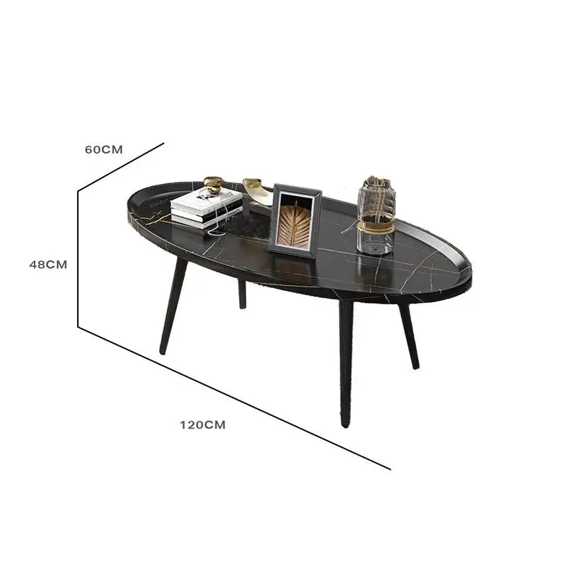 Coffee Table Living Room Accent Oval Table Contemporary Style Leisure Tea Table - Furniture > Bar Stools & Chairs > Arm