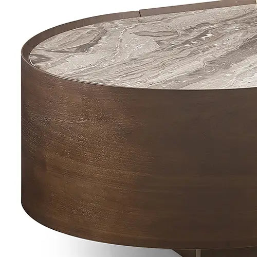 Coffee Table MDF Board Melamine Interior Ample Storage in Dark Walnut colour - Furniture > Living Room > Coffee Tables