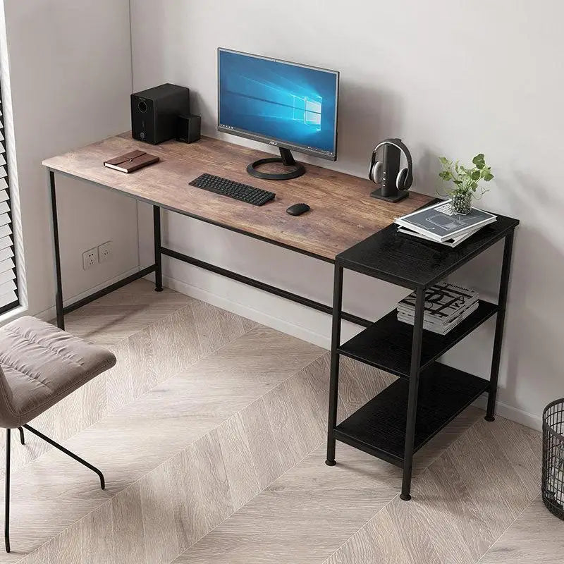 Computer Table Desk Book Storage Student Study Home Office Workstation Vintage Oak Finish - Furniture > Office