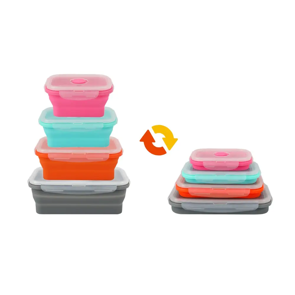Cook Easy Set of 4 Collapsible Silicone Storage Container - Home & Garden > Kitchenware > Food Storage