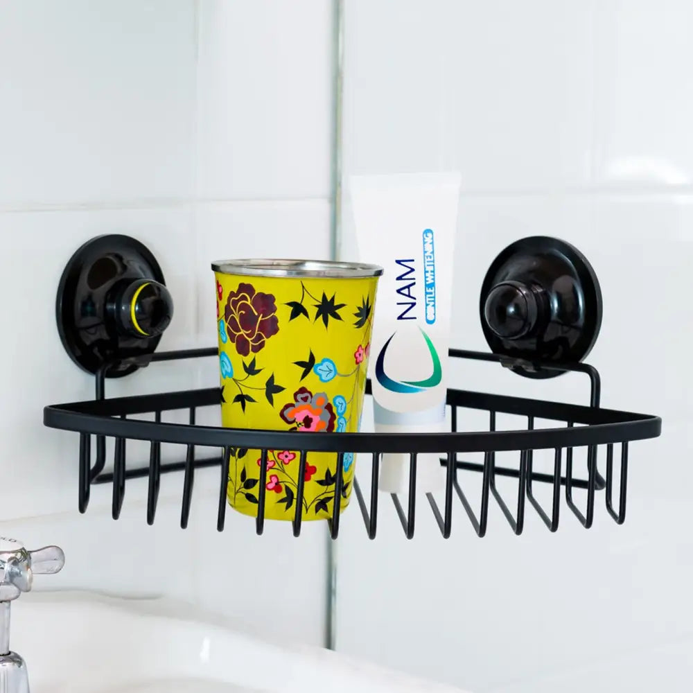 Corner Basket Removable Suction Medium BLACK - Home & Garden > DIY > Hardware Hooks