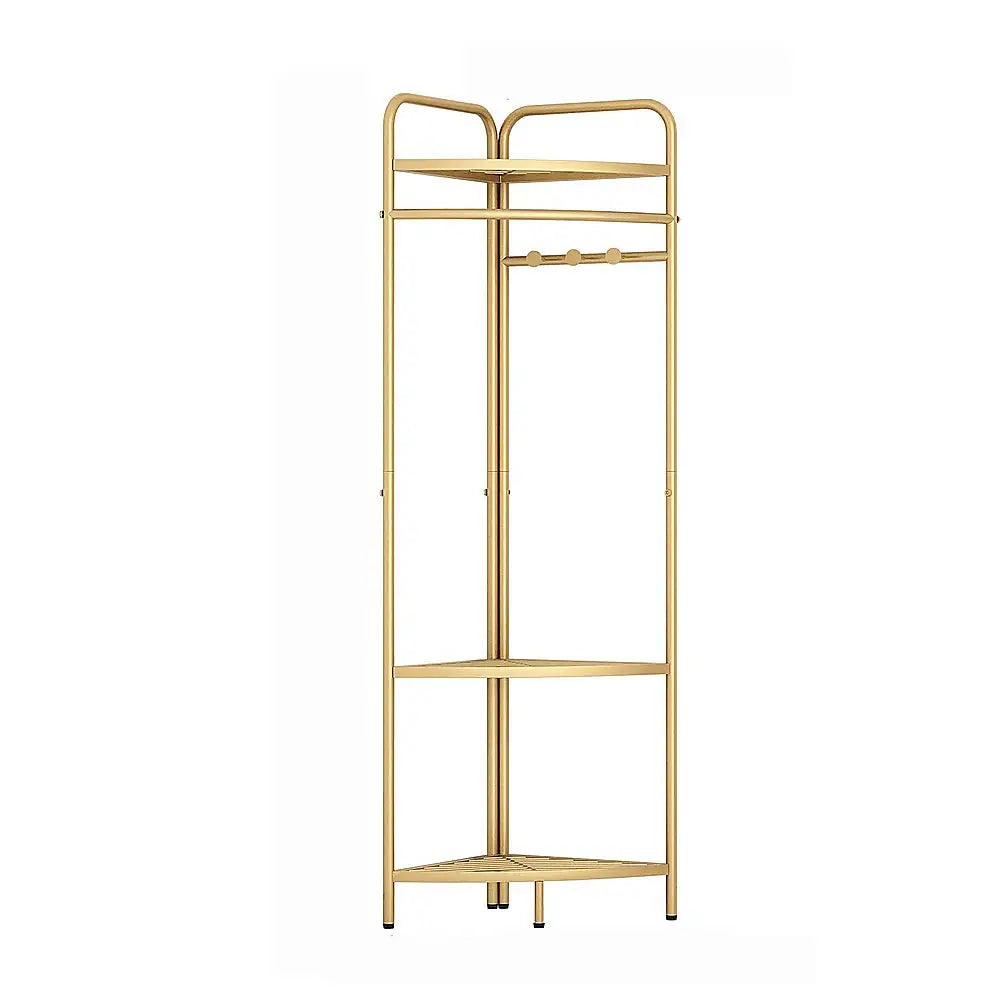 Corner Gold Clothing Rack Clothes Bedroom Storage - Home & Garden > Bathroom Accessories > Towel Racks & Holders