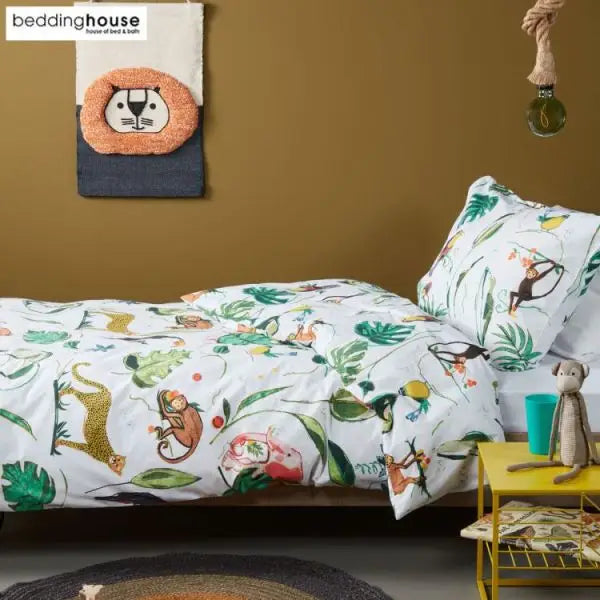Crazy Jungle Kids Cotton Percale Multi Quilt Cover Sets by Bedding House Single - Home & Garden > Bedding > Quilts &