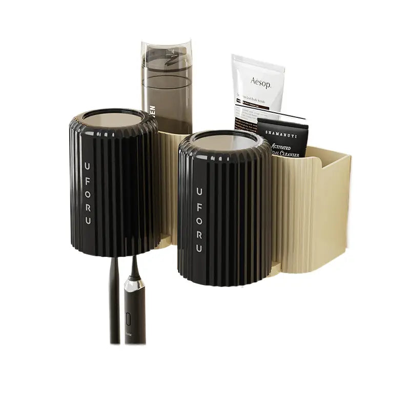 Cream white tooth brush holder (2-pack) 20cm * 11.5cm * 11cm - Home & Garden > Bathroom Accessories > Toothbrush Holders