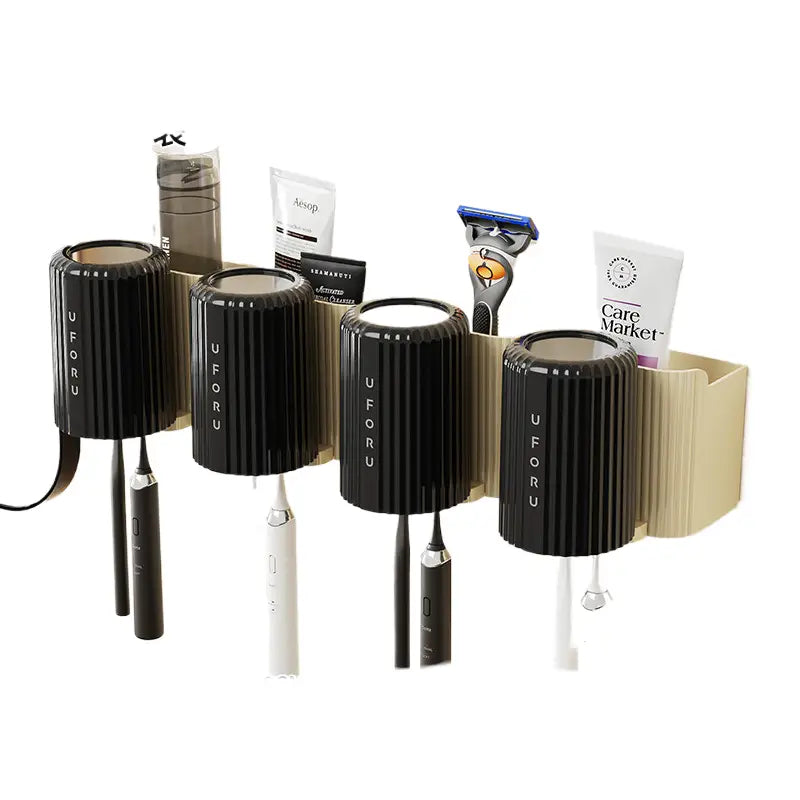 Cream white tooth brush holder (4-pack) 20cm * 11.5cm * 11cm - Home & Garden > Bathroom Accessories > Toothbrush Holders