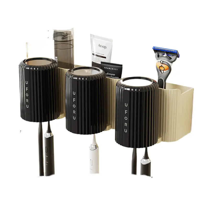 Cream white tooth brush holder (set of 3) 20cm * 11.5cm * 11cm - Home & Garden > Bathroom Accessories > Toothbrush