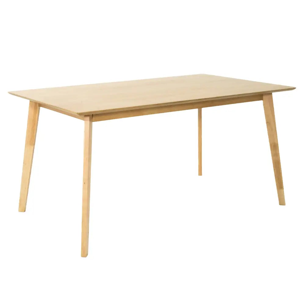 Cusco 150cm Dining Table Scandinavian Style Solid Rubberwood Natural - Furniture > Dining