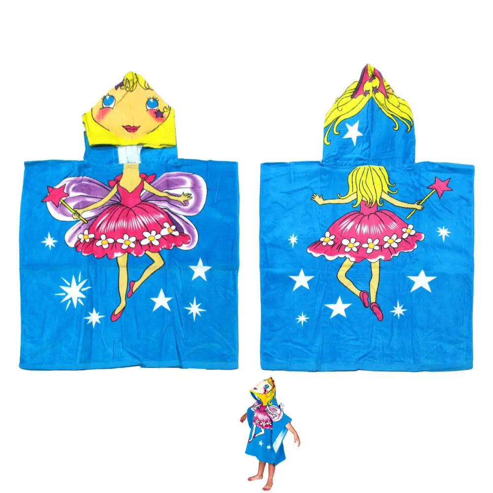 Cute Kids Cotton Hooded Towel Poncho 60 x 120 cm Ballerina Fairy - Home & Garden > Bedding > Blankets & Throws