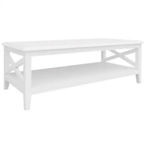 Daisy Coffee Table 120cm Rectangular Solid Acacia Wood Hampton Furniture - White - Furniture > Living Room > Coffee