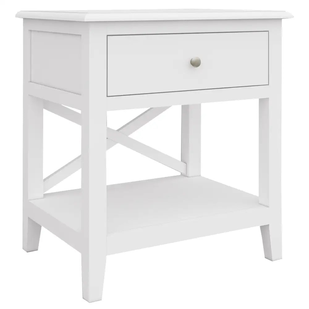 Daisy Side Table Desk Sofa End Table Solid Acacia Wood Hampton Furniture - White - Furniture > Living Room > Bookcases