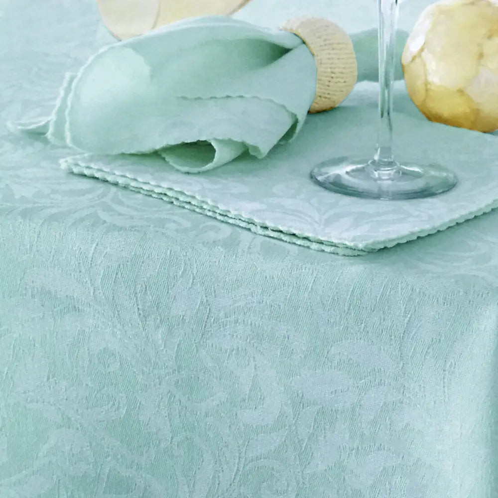 Damask Embossed Tablecloth 160 x 260 cm Light Turquoise - Home & Garden > Kitchenware