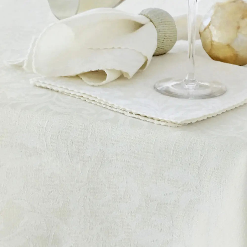 Damask Embossed Tablecloth 170 x 310 cm Bright White (aka Gardenia or Marshmallow) - Home & Garden > Kitchenware