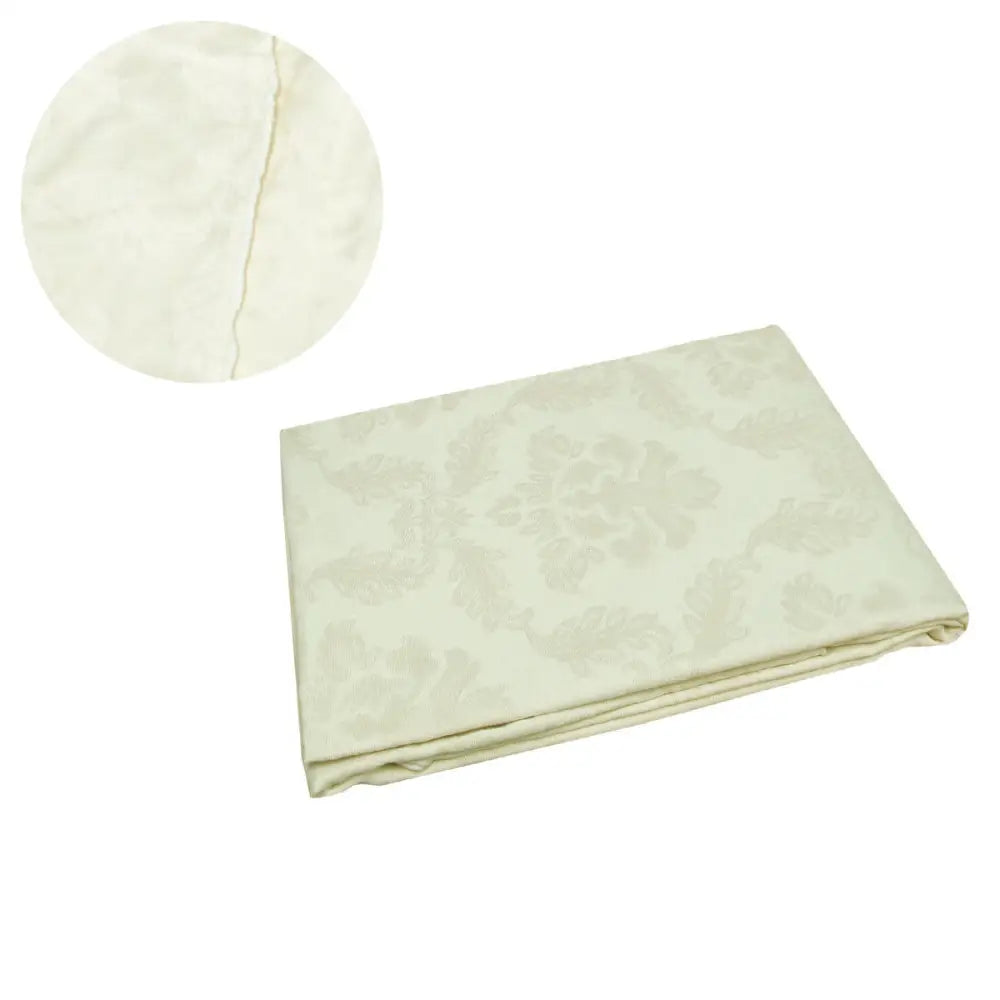 Damask Jacquard Polyester Tablecloth 180cm Round Elisabetta Cream - Home & Garden > Kitchenware