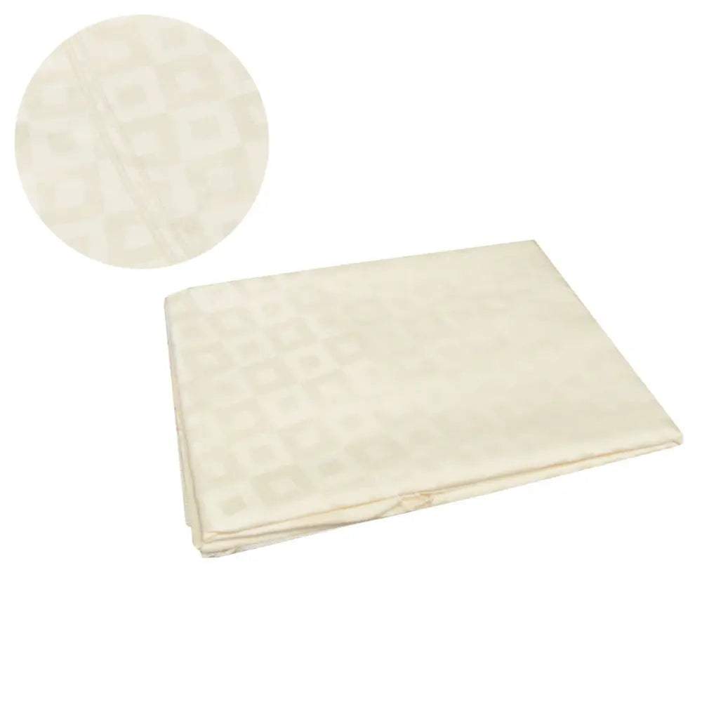 Damask Jacquard Polyester Tablecloth 180cm Round Squares Cream - Home & Garden > Kitchenware