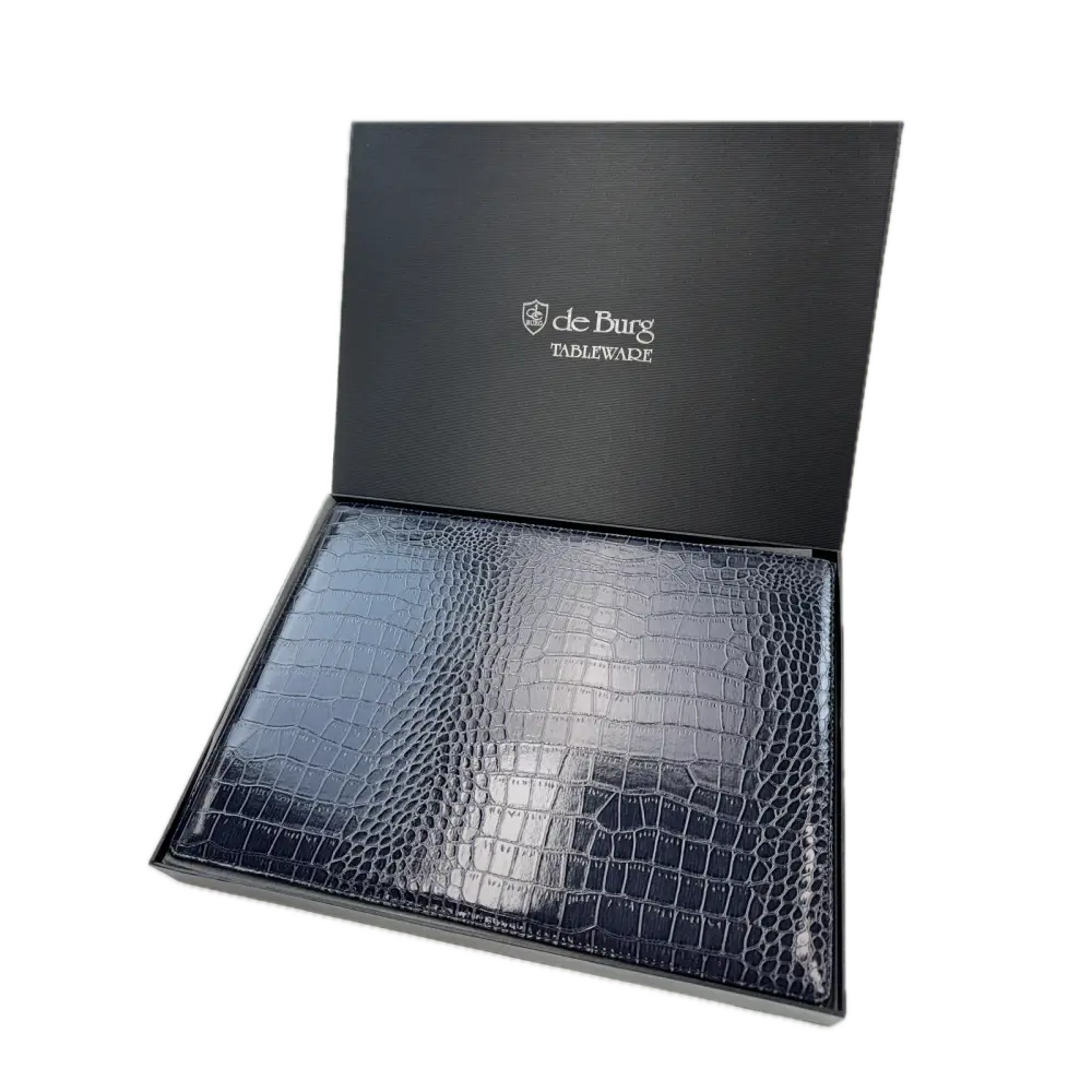 de Burg 4 Piece Table Place Mat Set Placemat with Croc Pattern - Blue - Home & Garden > Kitchenware
