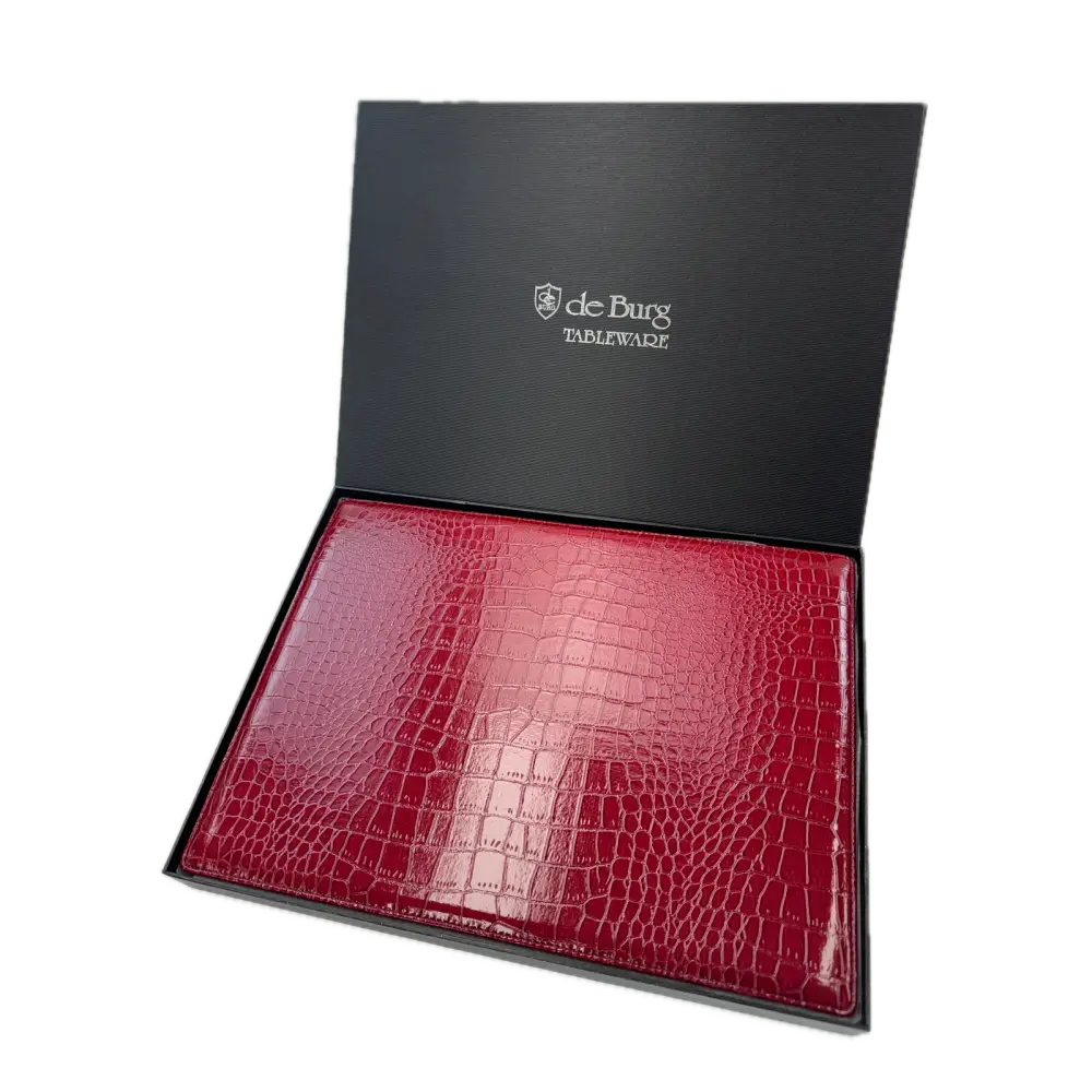 de Burg 4 Piece Table Place Mat Set Placemat with Croc Pattern - Red - Home & Garden > Kitchenware