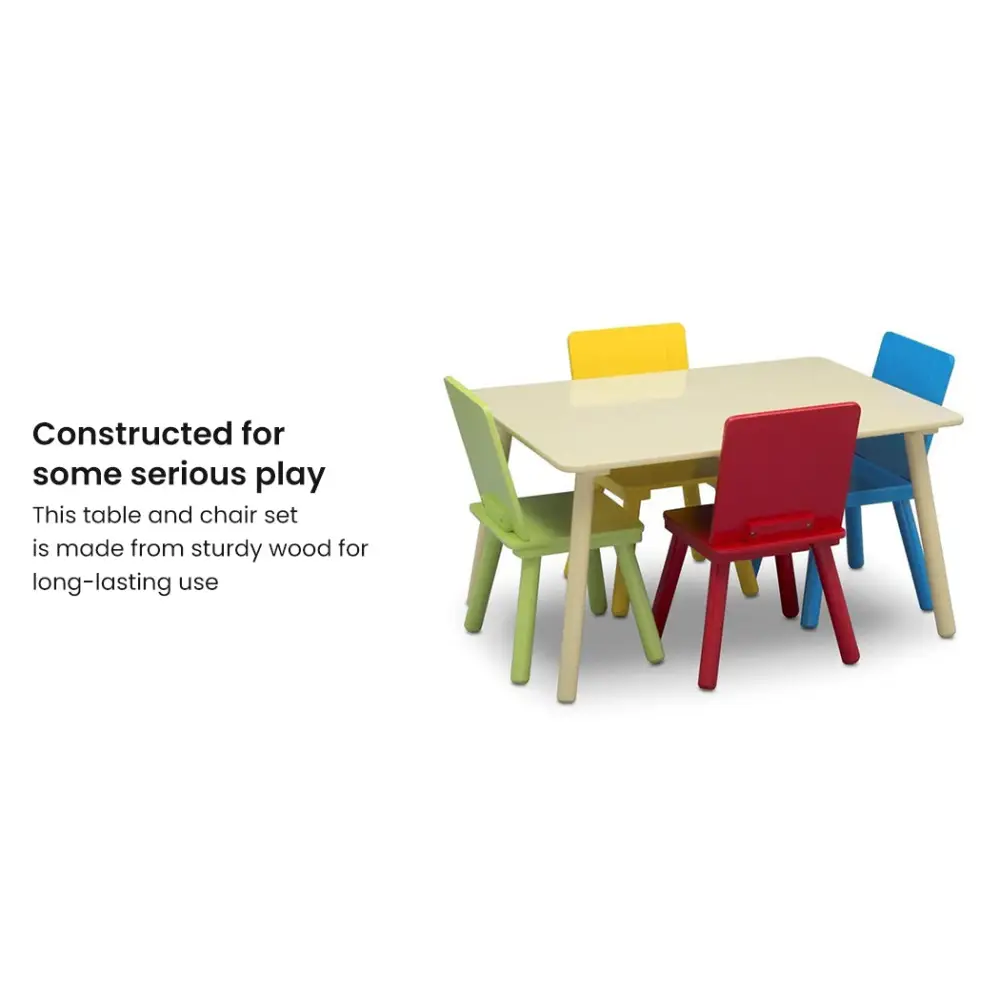 DELTA CHILDREN Kids Premium Table and Chairs Play Furniture Set Wooden Wood - Baby & Kids > Kid’s Furniture