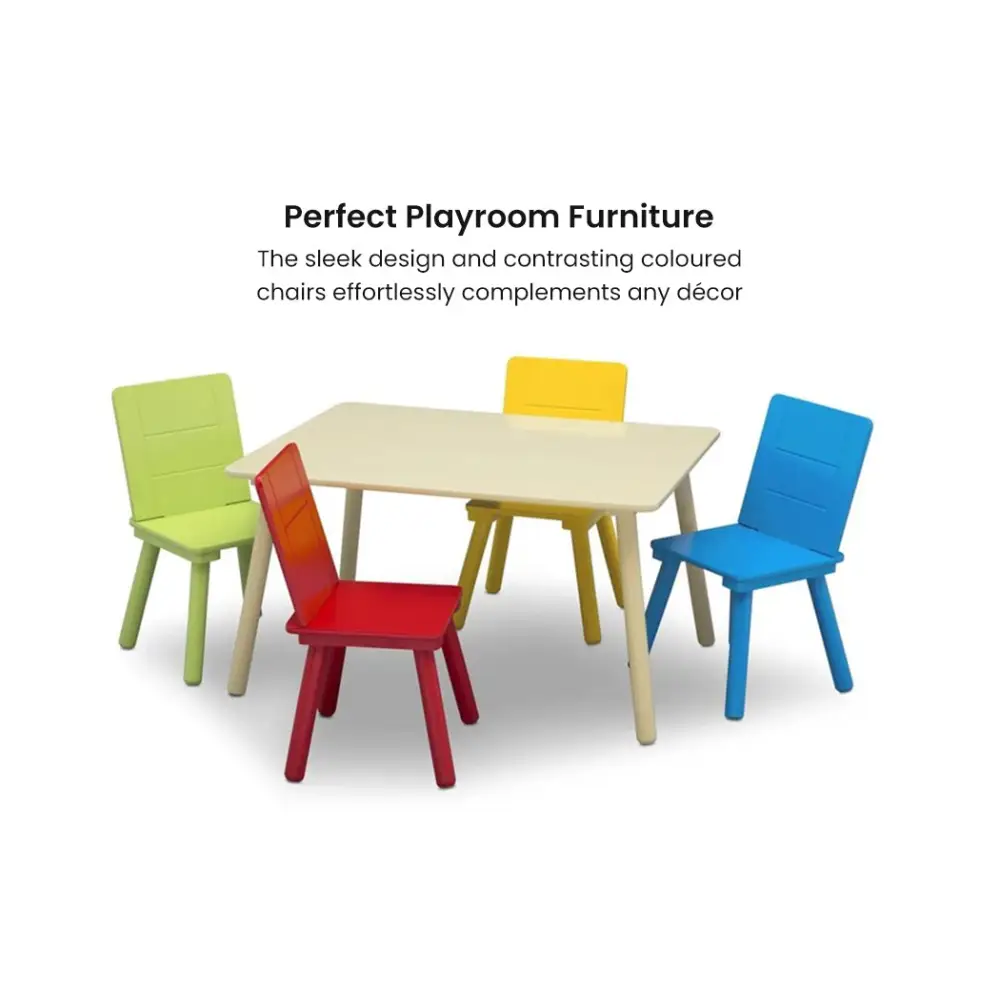 DELTA CHILDREN Kids Premium Table and Chairs Play Furniture Set Wooden Wood - Baby & Kids > Kid’s Furniture