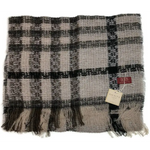 DENTS Check Open Weave Scarf Wool Blend Winter Warm MADE IN ITALY - Grey - Home & Garden > Bedding > Pillowcases
