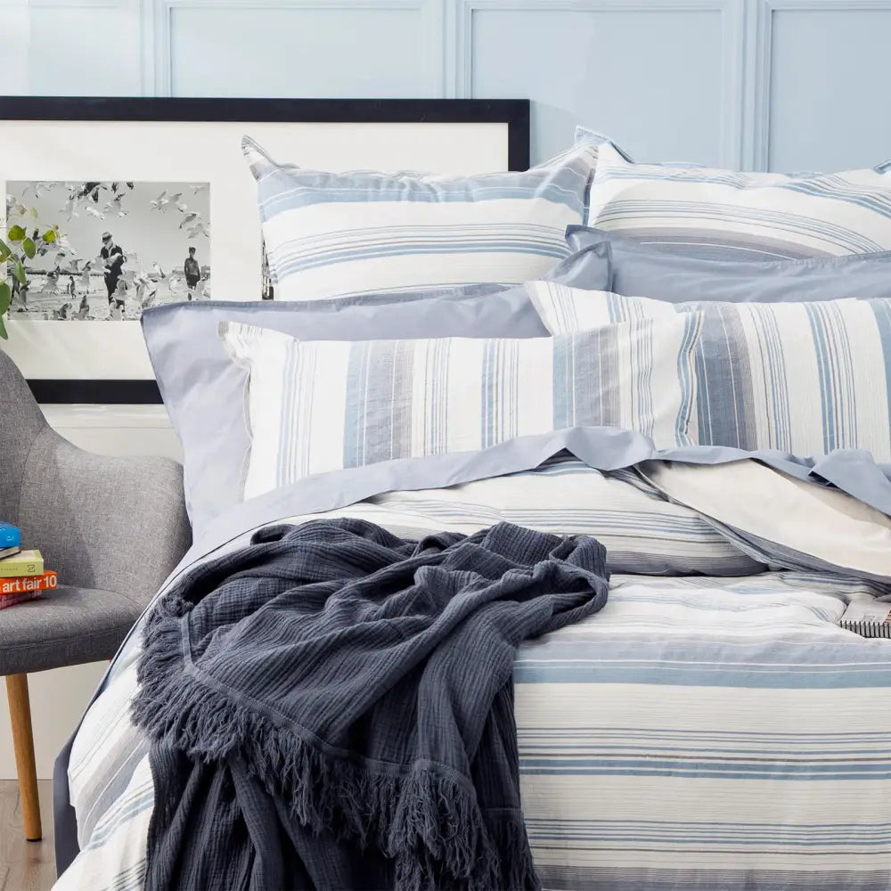 Derby Yarn Dyed Vintage Washed Cotton European Pillowcase by Renee Taylor - Home & Garden > Bedding > Pillowcases