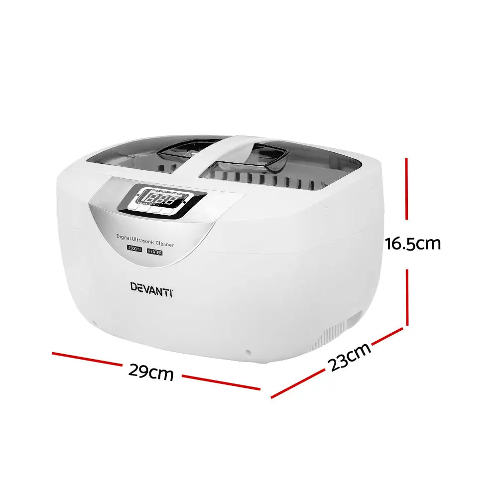 Devanti 2500ml Ultrasonic Cleaner Heater Jewellery Glasses Cleaning Machine 70W - Appliances > Appliances Others