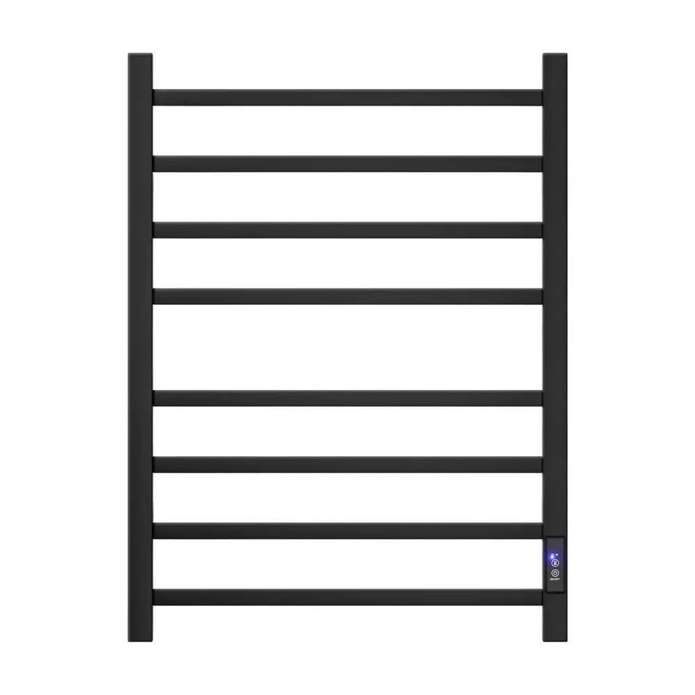 Devanti Heated Towel Rail 8 Square Bars with Timer Electric Heater Warmer Rack - Home & Garden > Bathroom Accessories >