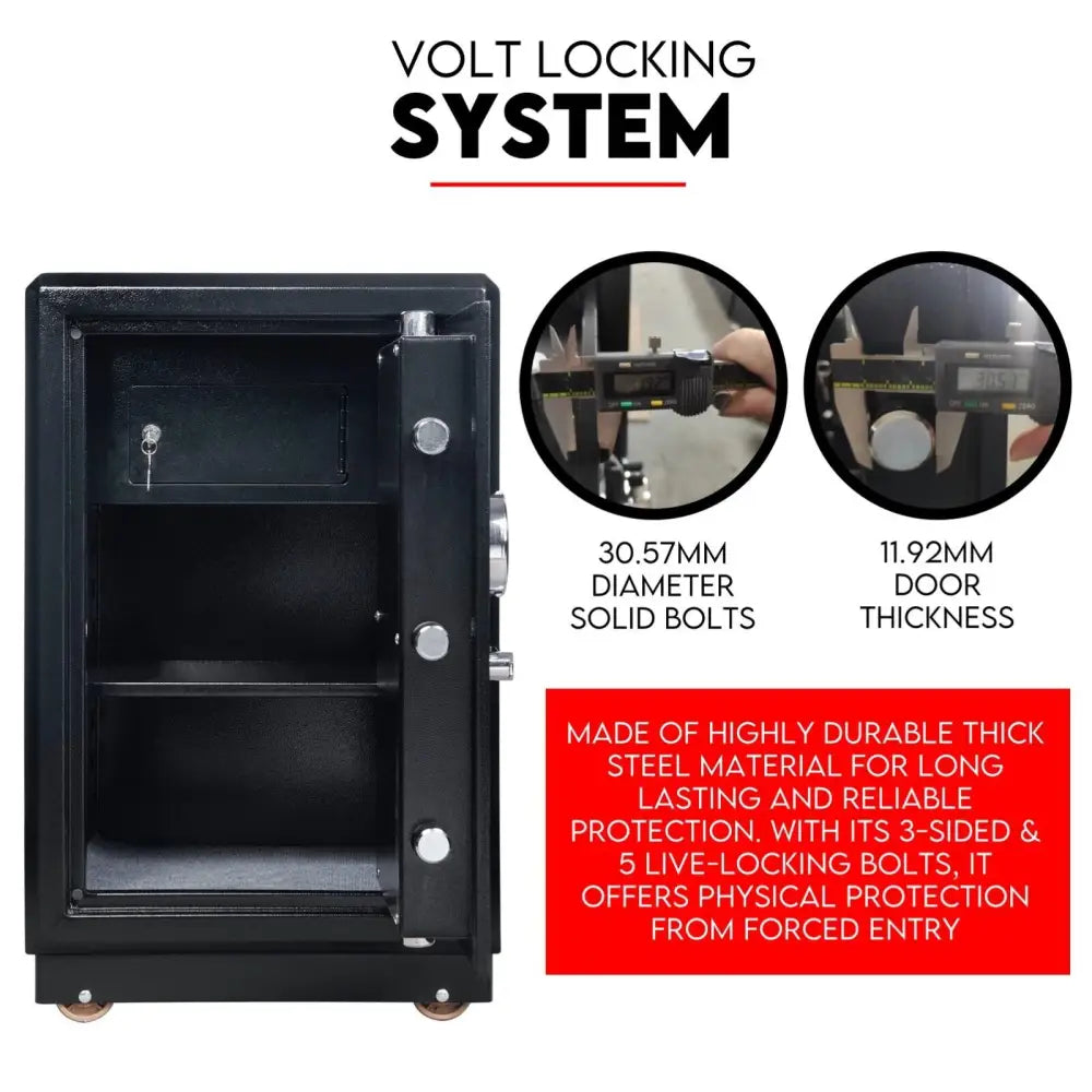 Digital Safe Safety Box Security Code Lock Box Fire Proof Heavy Duty 80L - Home & Garden > Storage