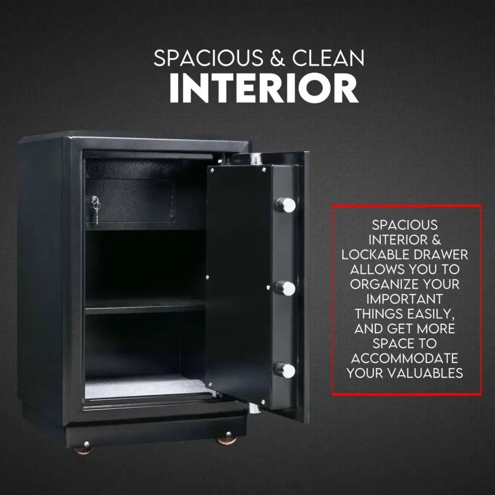 Digital Safe Safety Box Security Code Lock Box Fire Proof Heavy Duty 80L - Home & Garden > Storage