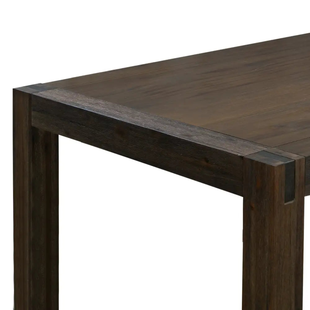 Dining Table 210cm Large Size with Solid Acacia Wooden Base in Chocolate Colour - Furniture > Dining