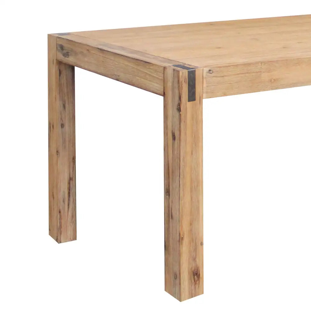 Dining Table 210cm Large Size with Solid Acacia Wooden Base in Oak Colour - Furniture > Dining