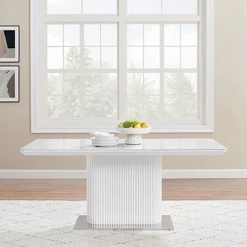 Dining Table Ceramic Table Top MDF Stainless Steel feet - Furniture > Dining > Dining Tables