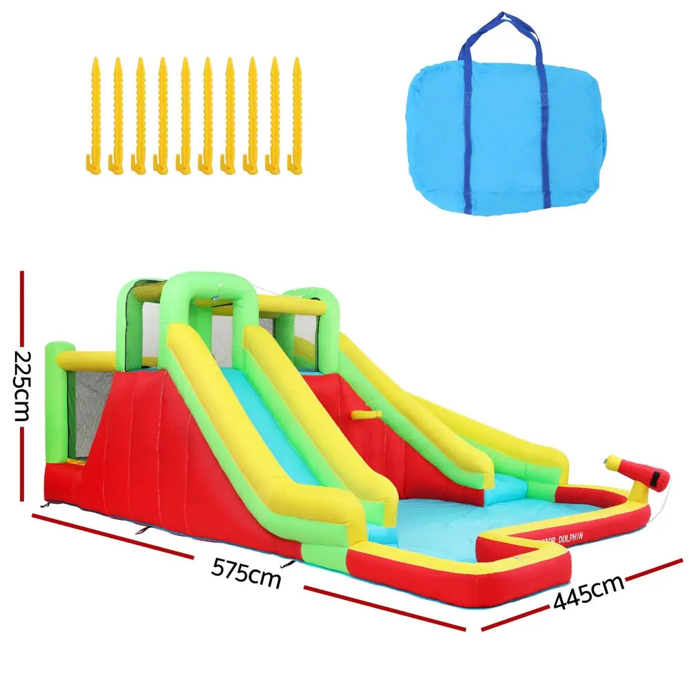 Doctor Dolphin Kids Inflatable Pool Water Slide Park Jumping Castle 575X445CM - Baby & Kids > Baby & Kid’s Toys >