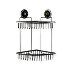 Double Corner Shelf Removable Suction BLACK - Home & Garden > DIY > Hardware Hooks