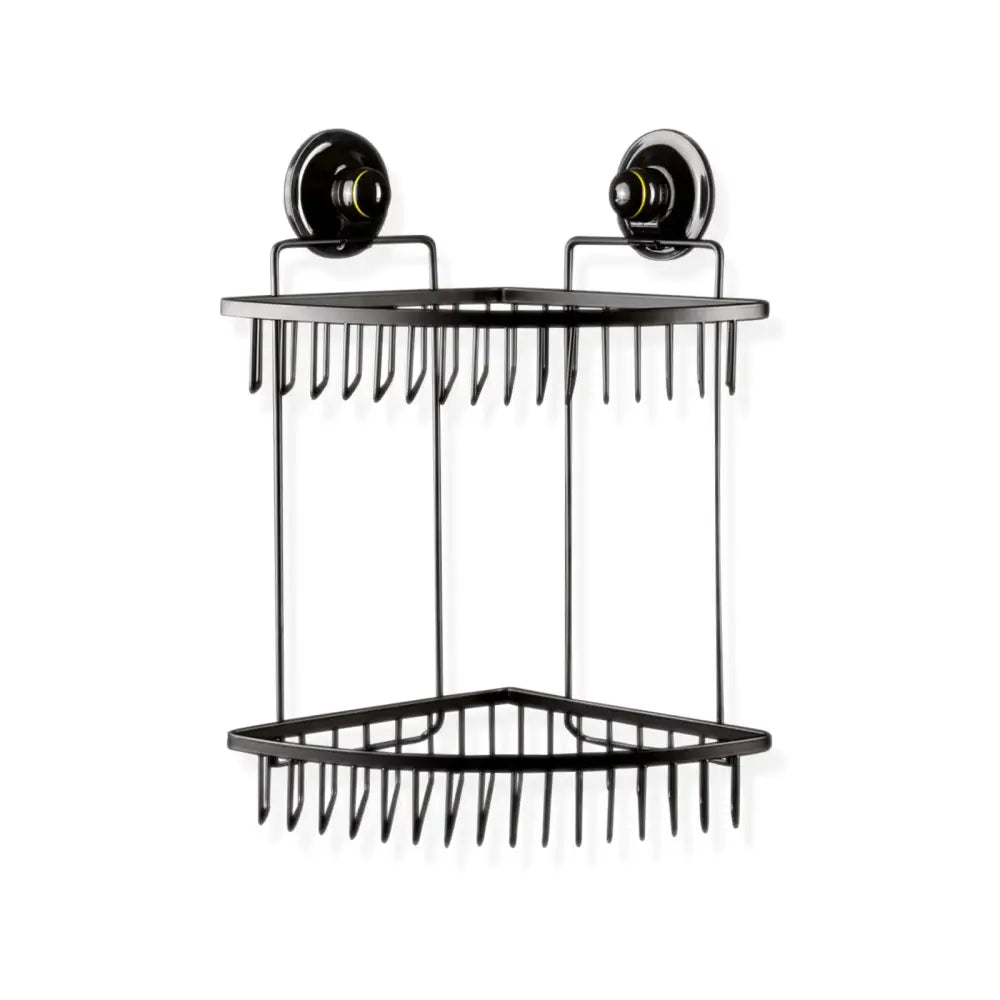Double Corner Shelf Removable Suction BLACK - Home & Garden > DIY > Hardware Hooks