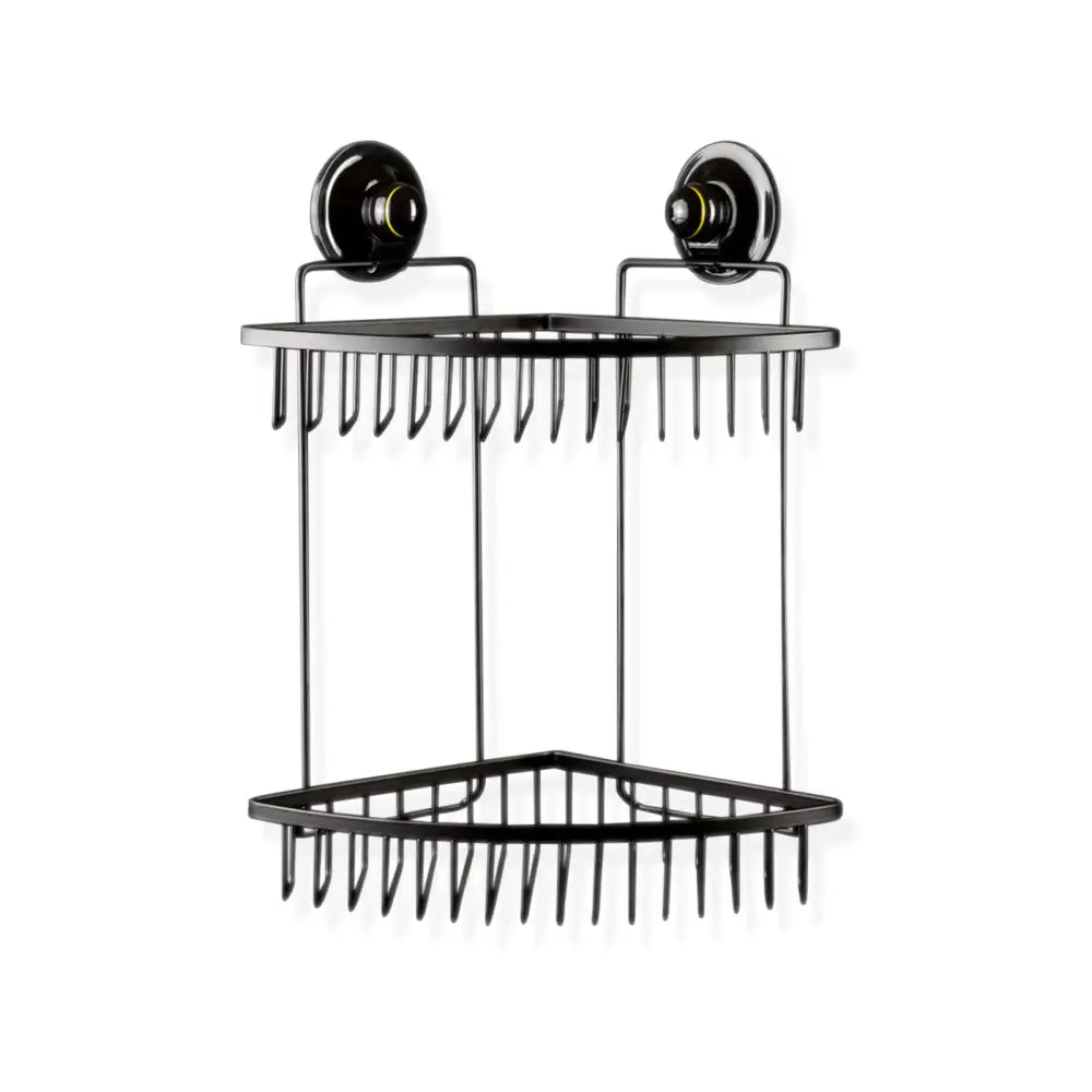 Double Corner Shelf Removable Suction BLACK - Home & Garden > DIY > Hardware Hooks
