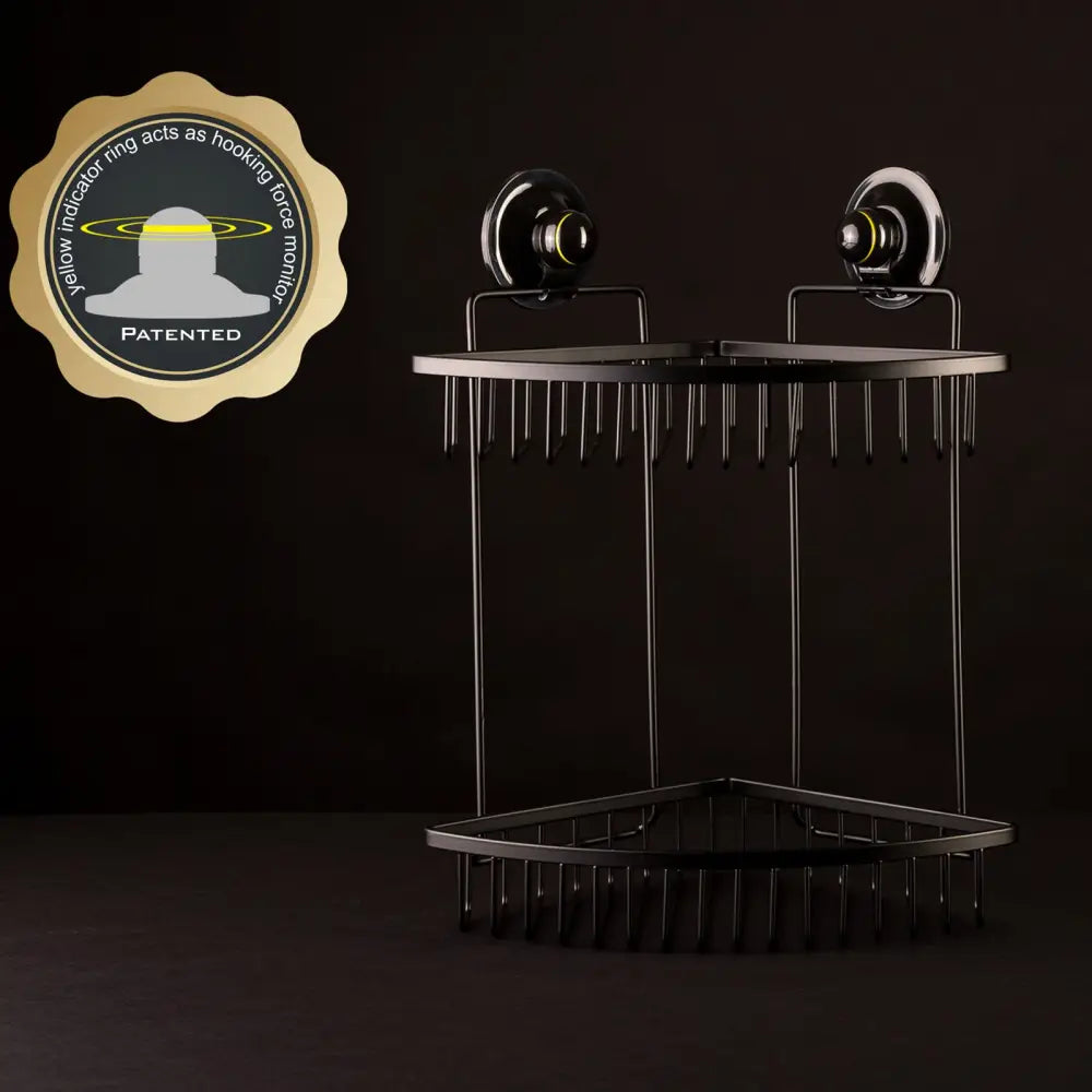 Double Corner Shelf Removable Suction BLACK - Home & Garden > DIY > Hardware Hooks