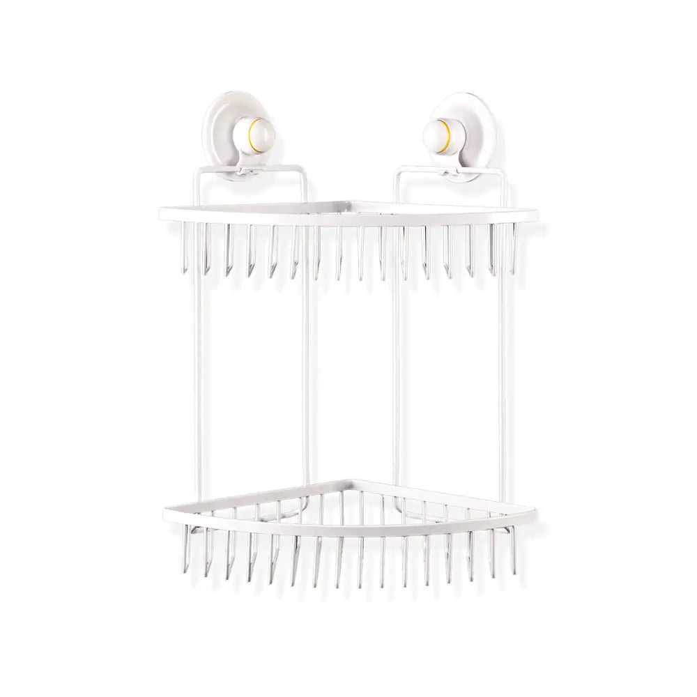 Double Corner Shelf Removable Suction WHITE - Home & Garden > DIY > Hardware Hooks