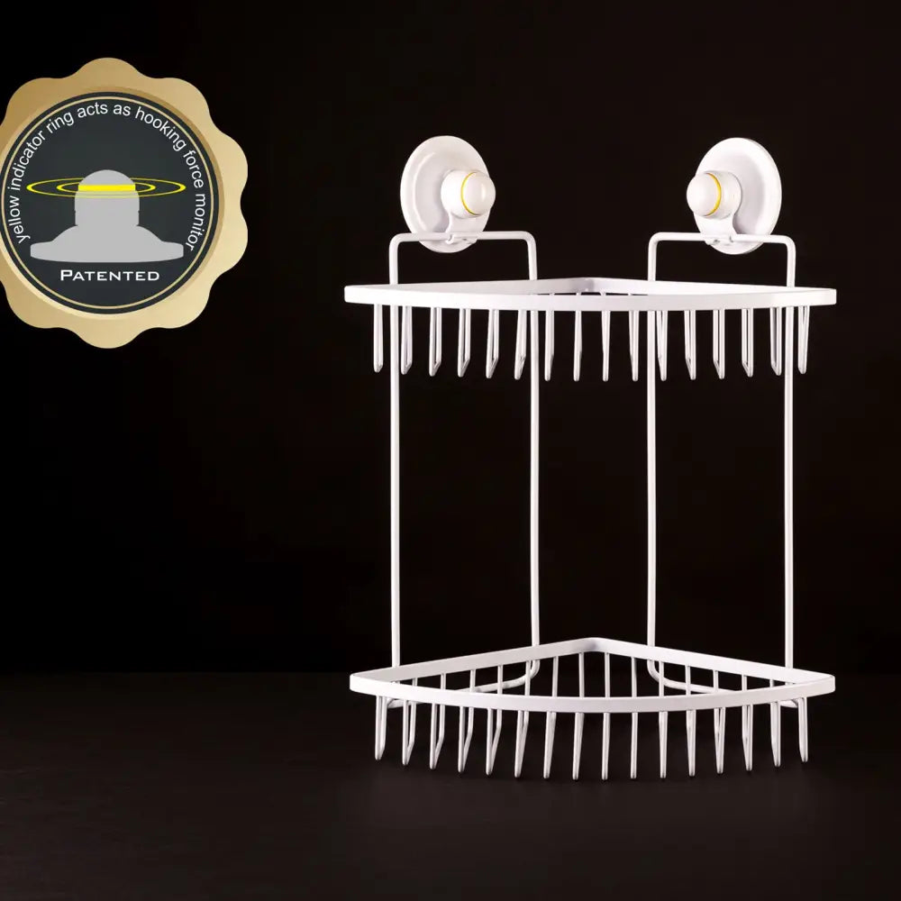Double Corner Shelf Removable Suction WHITE - Home & Garden > DIY > Hardware Hooks