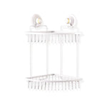 Double Corner Shelf Removable Suction WHITE - Home & Garden > DIY > Hardware Hooks