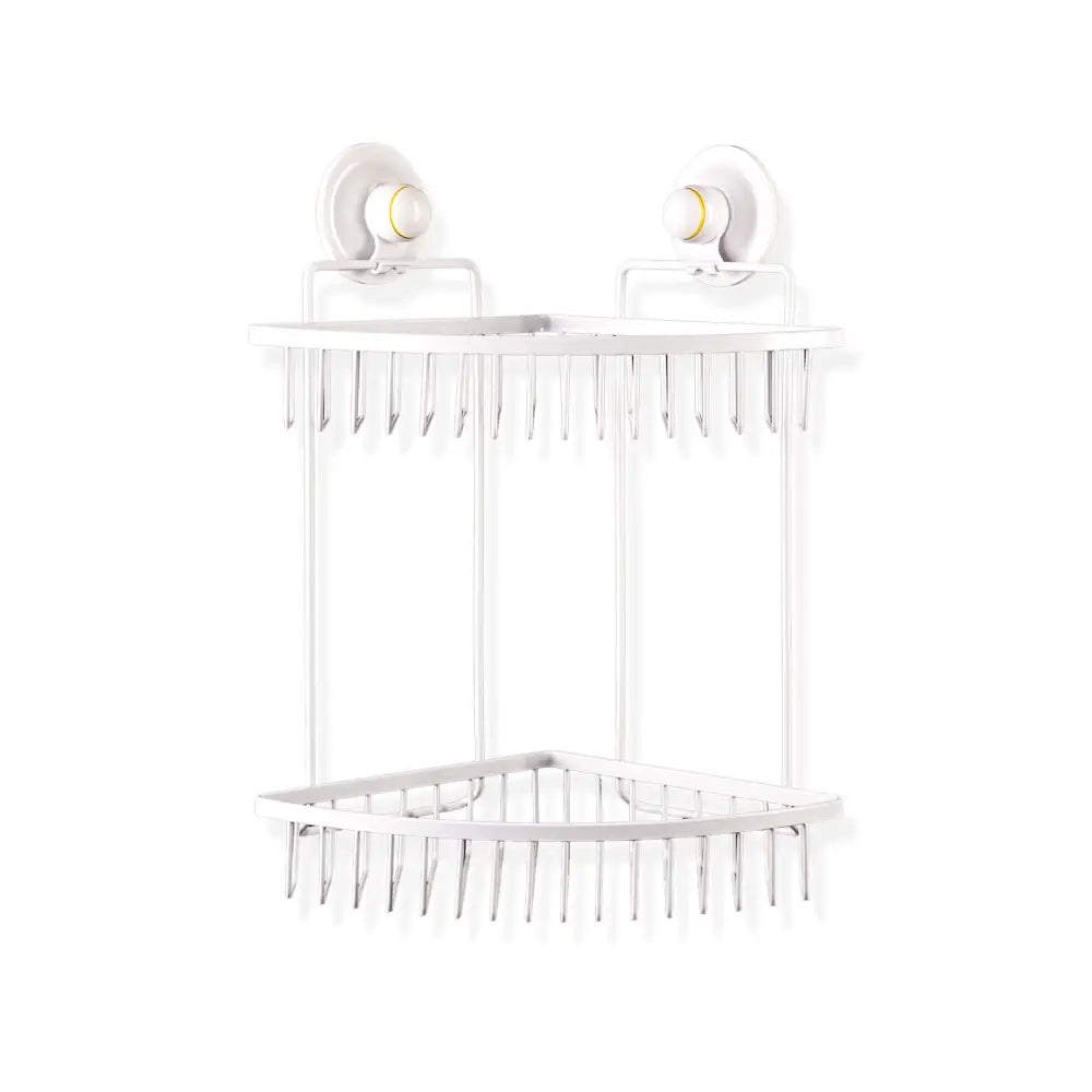 Double Corner Shelf Removable Suction WHITE - Home & Garden > DIY > Hardware Hooks