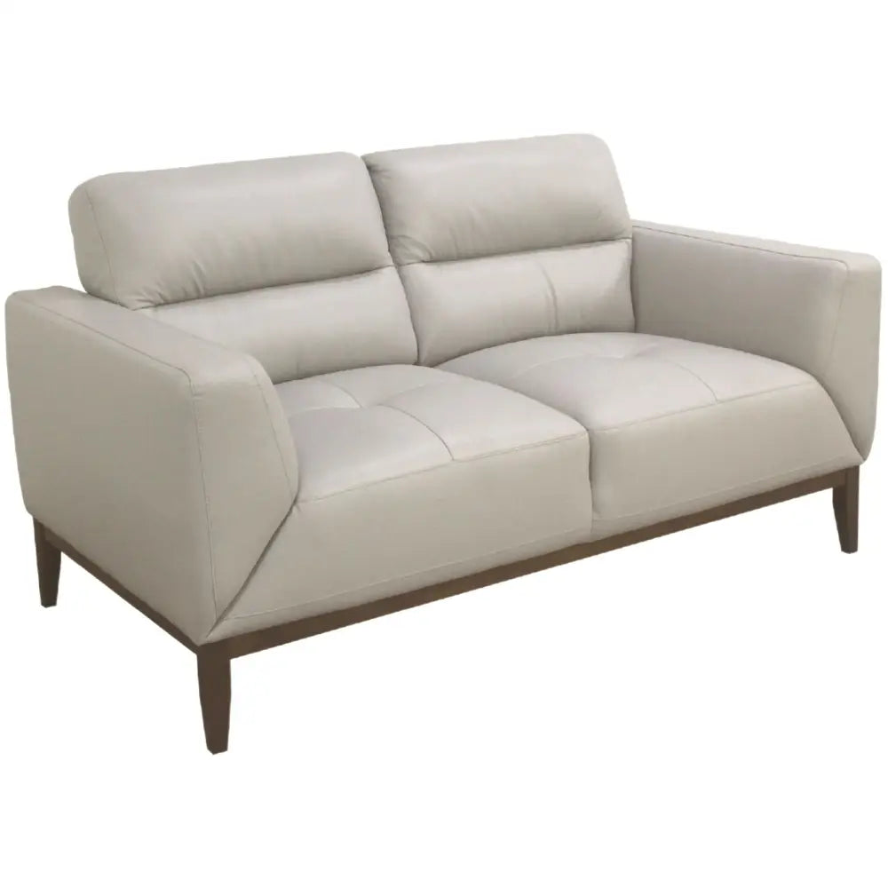 Downy Genuine Leather Sofa 2 Seater Upholstered Lounge Couch - Silver - Furniture > Sofas