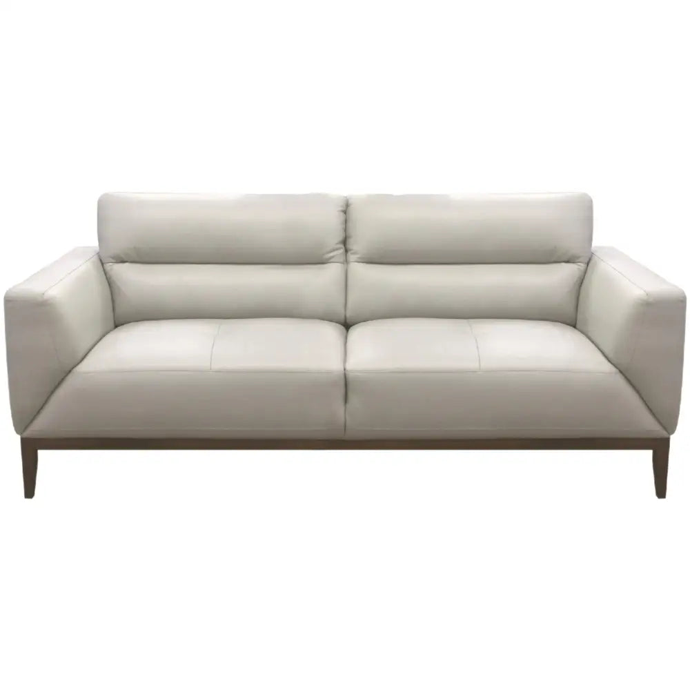 Downy Genuine Leather Sofa 3 Seater Upholstered Lounge Couch - Silver - Furniture > Sofas