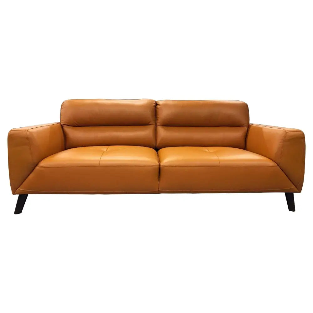 Downy Genuine Leather Sofa Set 3 + 2 Seater Upholstered Lounge Couch Tangerine - Furniture > Sofas