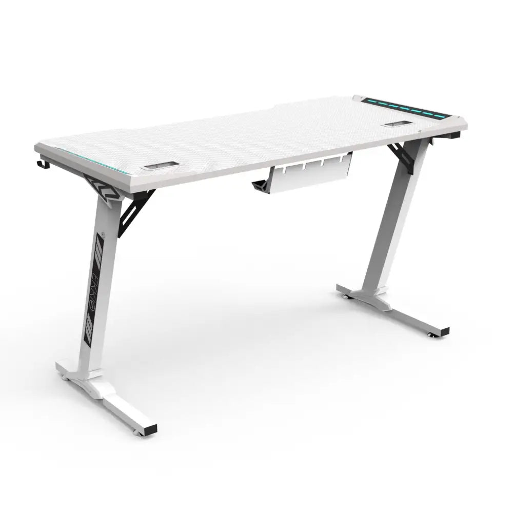 EKKIO RGB Gaming Desk Z Shape White 140cm EK-GD-109-AL - Furniture > Office