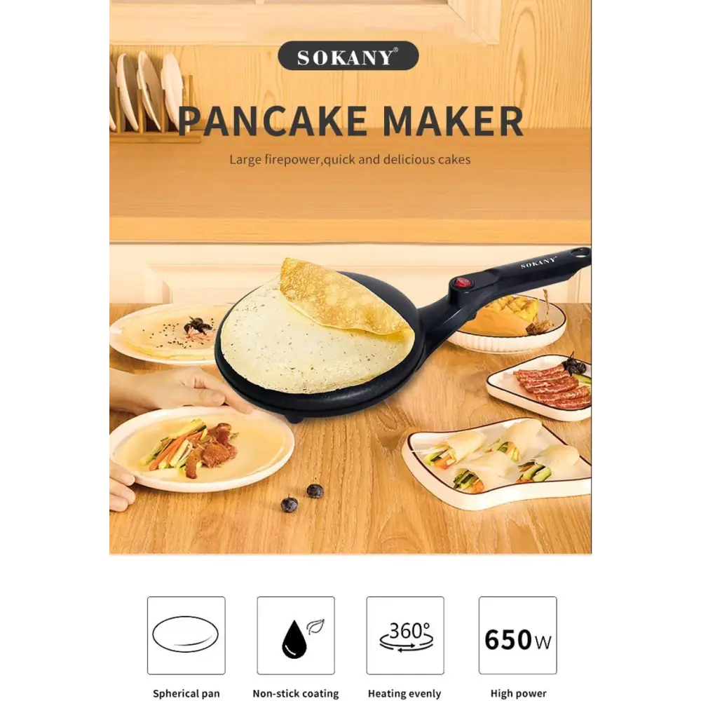 Electric Crepe Maker Frying Griddle Non Stick Pancake maker Baking Pan - Home & Garden > Kitchenware > Skillets &