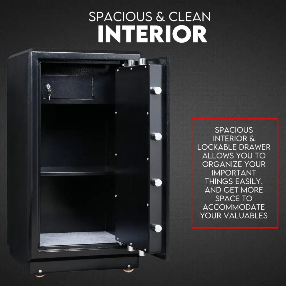 Electronic Digital Safe Box Fire Proof Safe Heavy Duty Key Lock Security 118L - Home & Garden > Storage