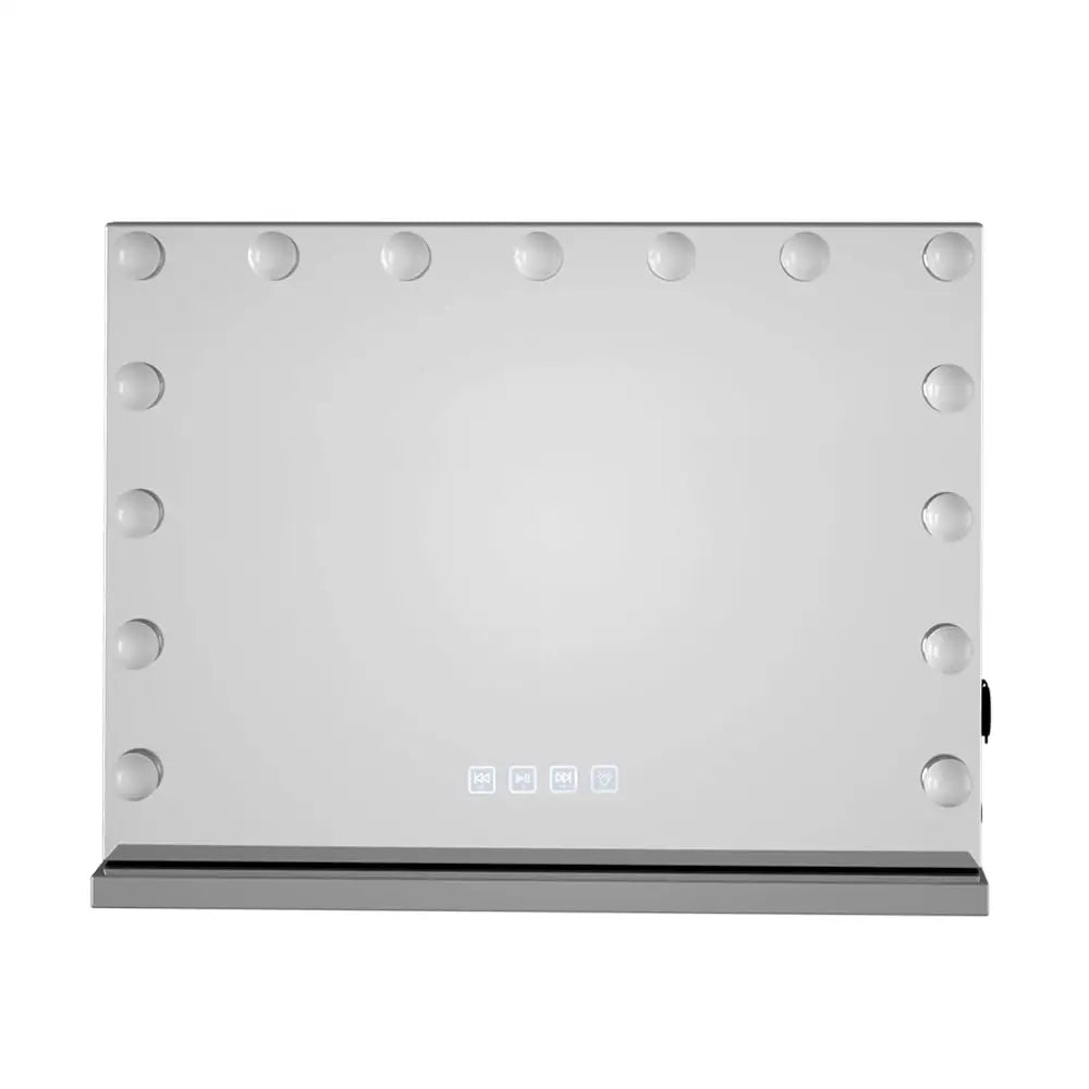 Embellir Bluetooth Makeup Mirror 58x46cm Hollywood Vanity with LED Light Wall - Home & Garden > Decor > Mirrors